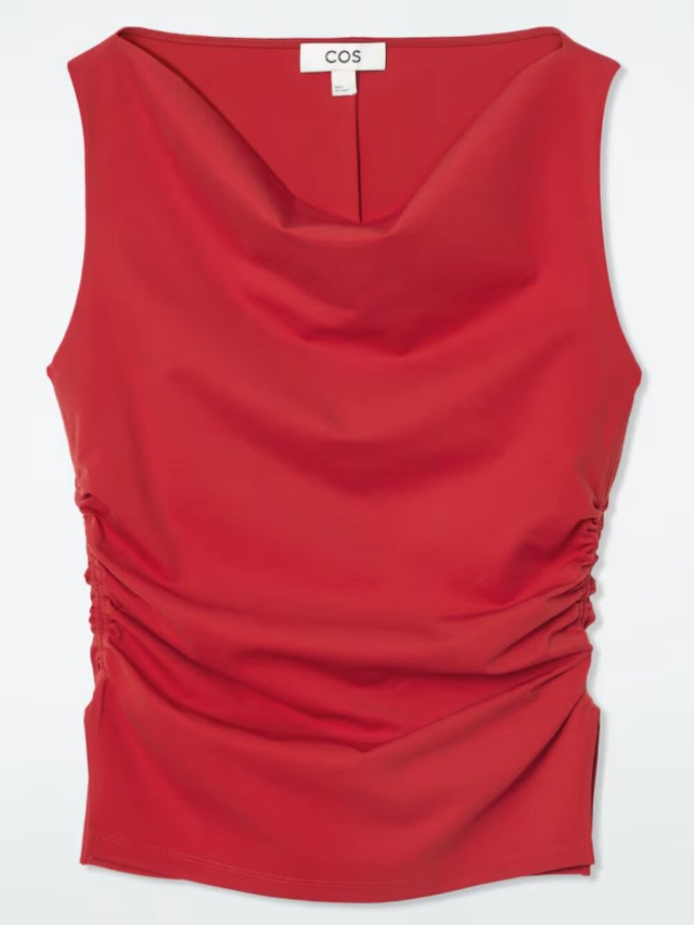 COS Cowl Neck Gathered Sleeveless Top